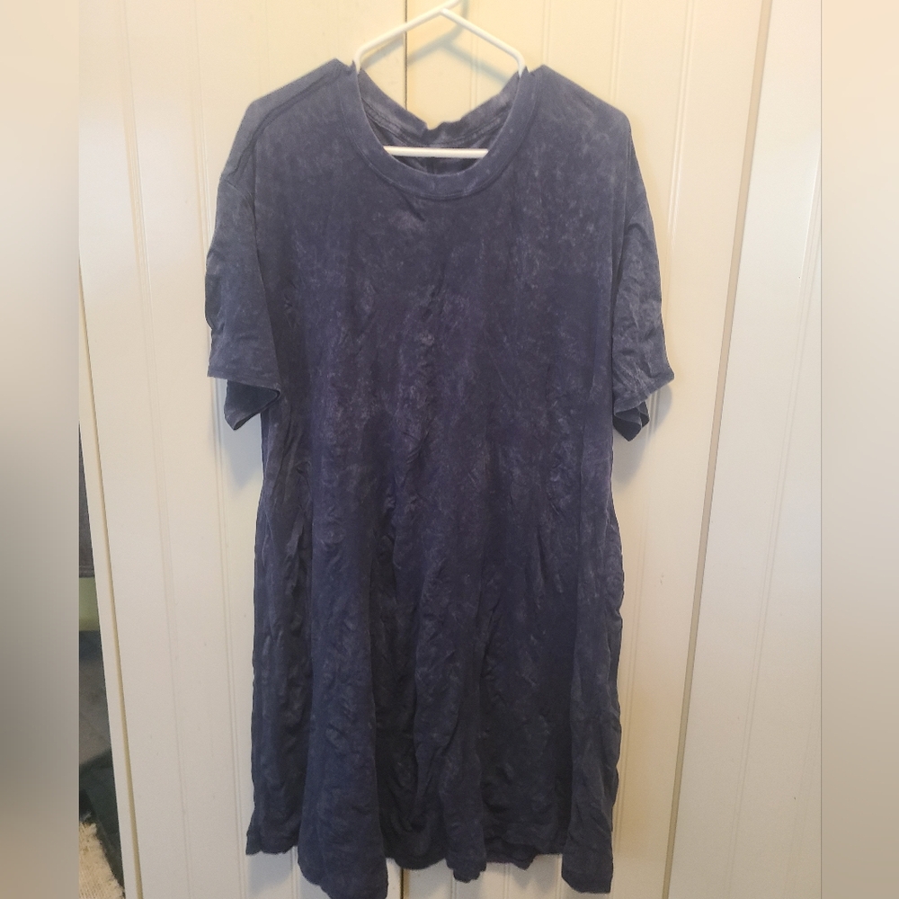 Lululemon All Yours Tee Dress. Navy Blue Tie Dyed T-Shirt Dress